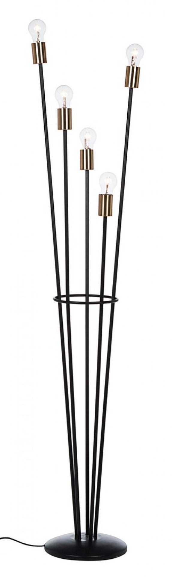 Piantana fiaccola 34x30x155h nero 5 luci