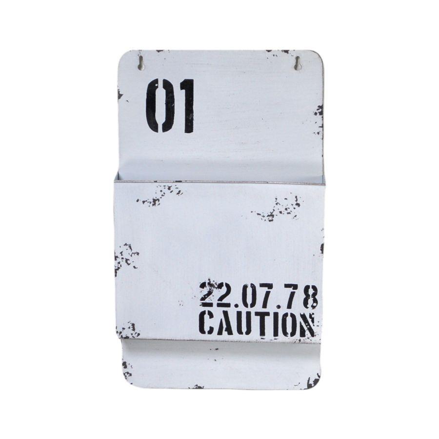 Image of Portalettere metallo bristol bianco cm25x8h42