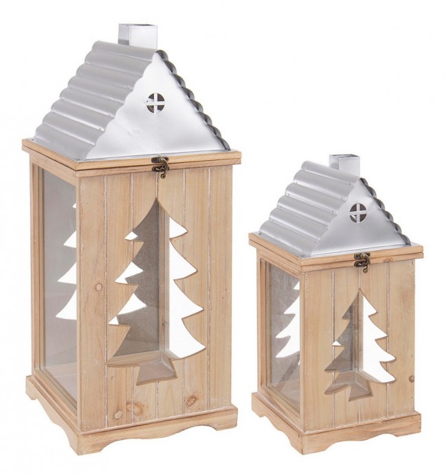 Image of Set2 Lanterna Noel Argento