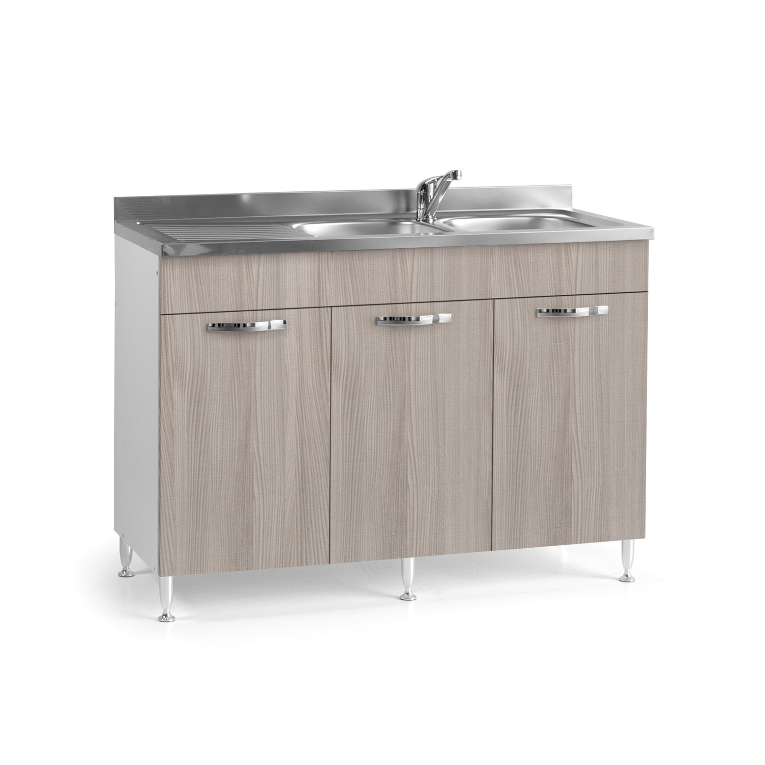 Image of Sottolavello da cucina 3 ante olmo reversibile Cm 120x50xH 85