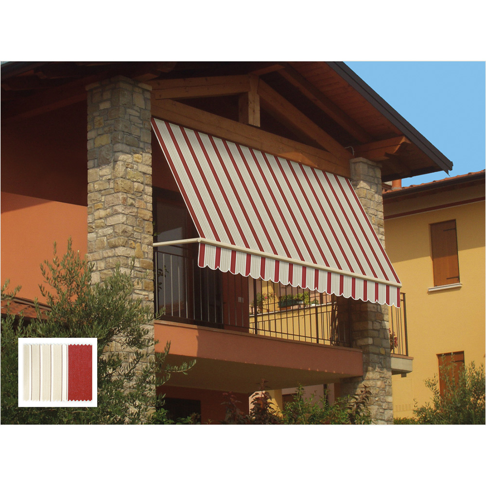 Tenda Da Sole A Caduta Cm.300 X H.250 - Bordeaux/Crema