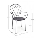 4x Sedia da giardino con braccioli in acciaio Antracite ETIENNE 49x49x h89 cm