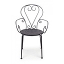 4x Sedia da giardino con braccioli in acciaio Antracite ETIENNE 49x49x h89 cm