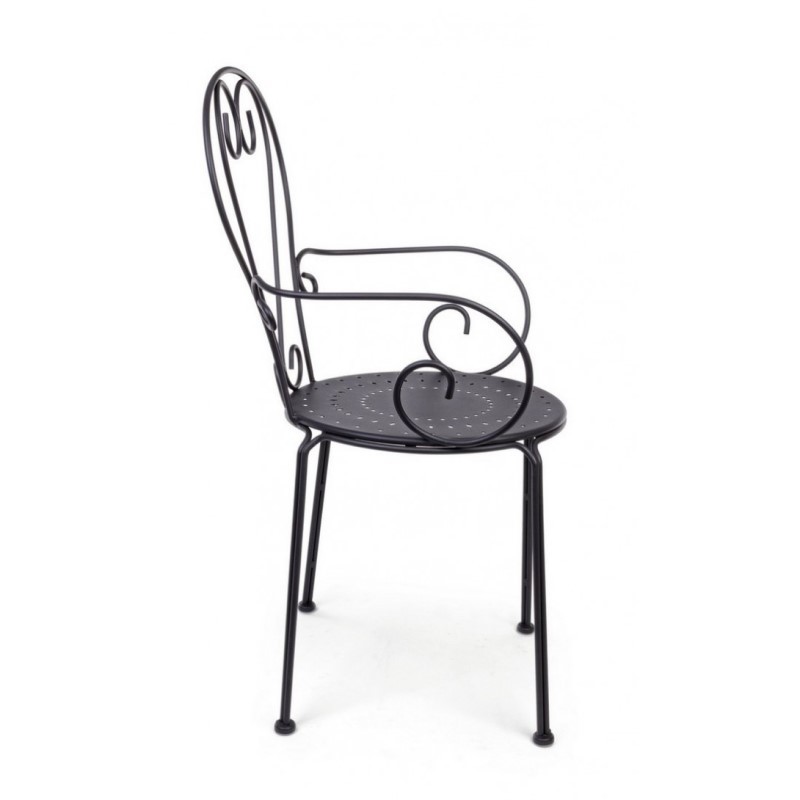 4x Sedia da giardino con braccioli in acciaio Antracite ETIENNE 49x49x h89 cm