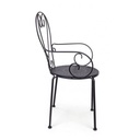 4x Sedia da giardino con braccioli in acciaio Antracite ETIENNE 49x49x h89 cm