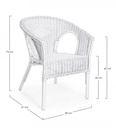 Poltrona in rattan bianco 58x61x74 cm