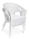 Poltrona in rattan bianco 58x61x74 cm