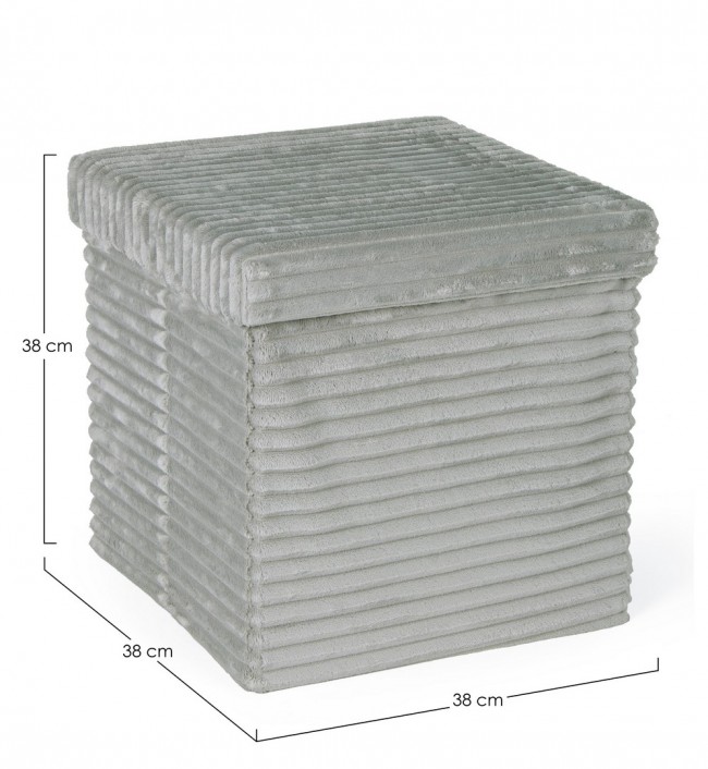 Pouf pieghevole in velluto grigio