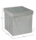 Pouf pieghevole in velluto grigio