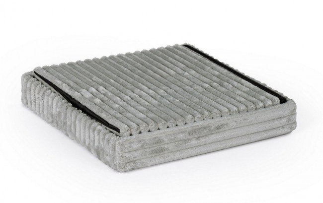 Pouf pieghevole in velluto grigio