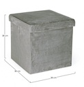 Pouf cont. piegh. velluto grigio