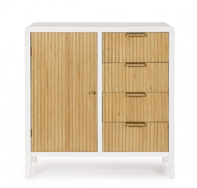 Credenza bianca e naturale 1a-4c