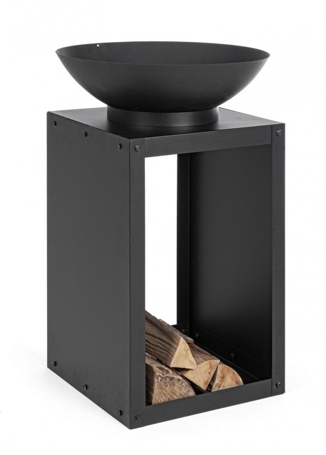 Braciere nero 50x75 cm per giardino