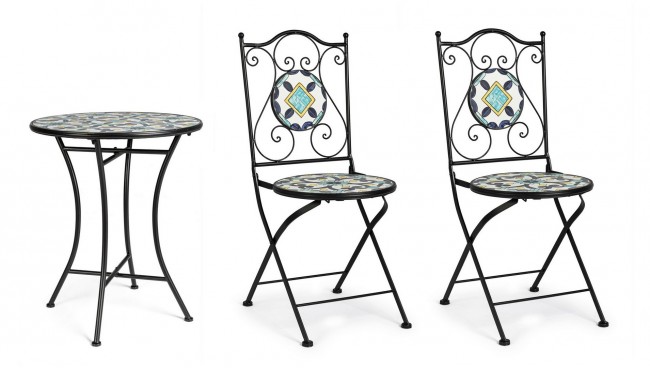 Set tavolo e 2 sedie pieghevoli
