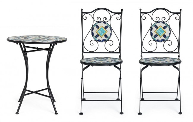 Set tavolo e 2 sedie pieghevoli