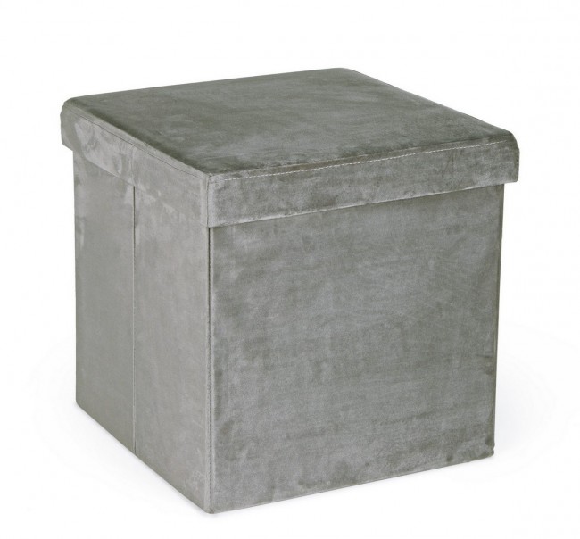 Main Image for Pouf cont. piegh. velluto grigio