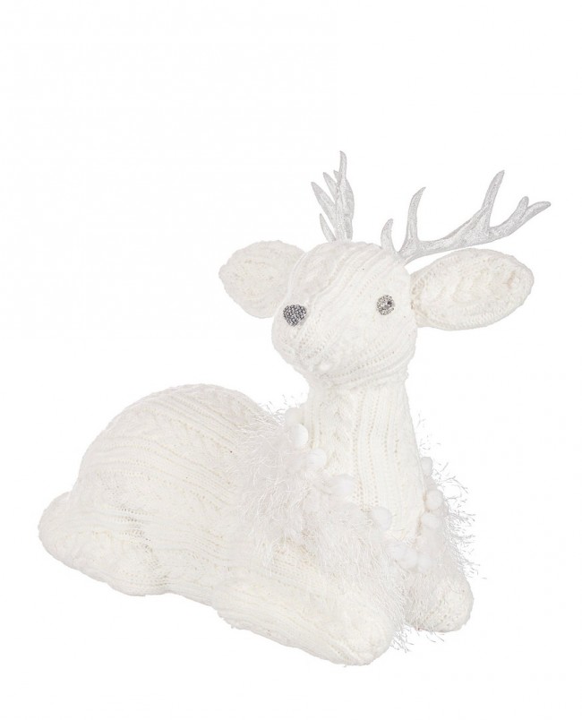 Main Image for Renna seduta bianca 30x33 cm Natale