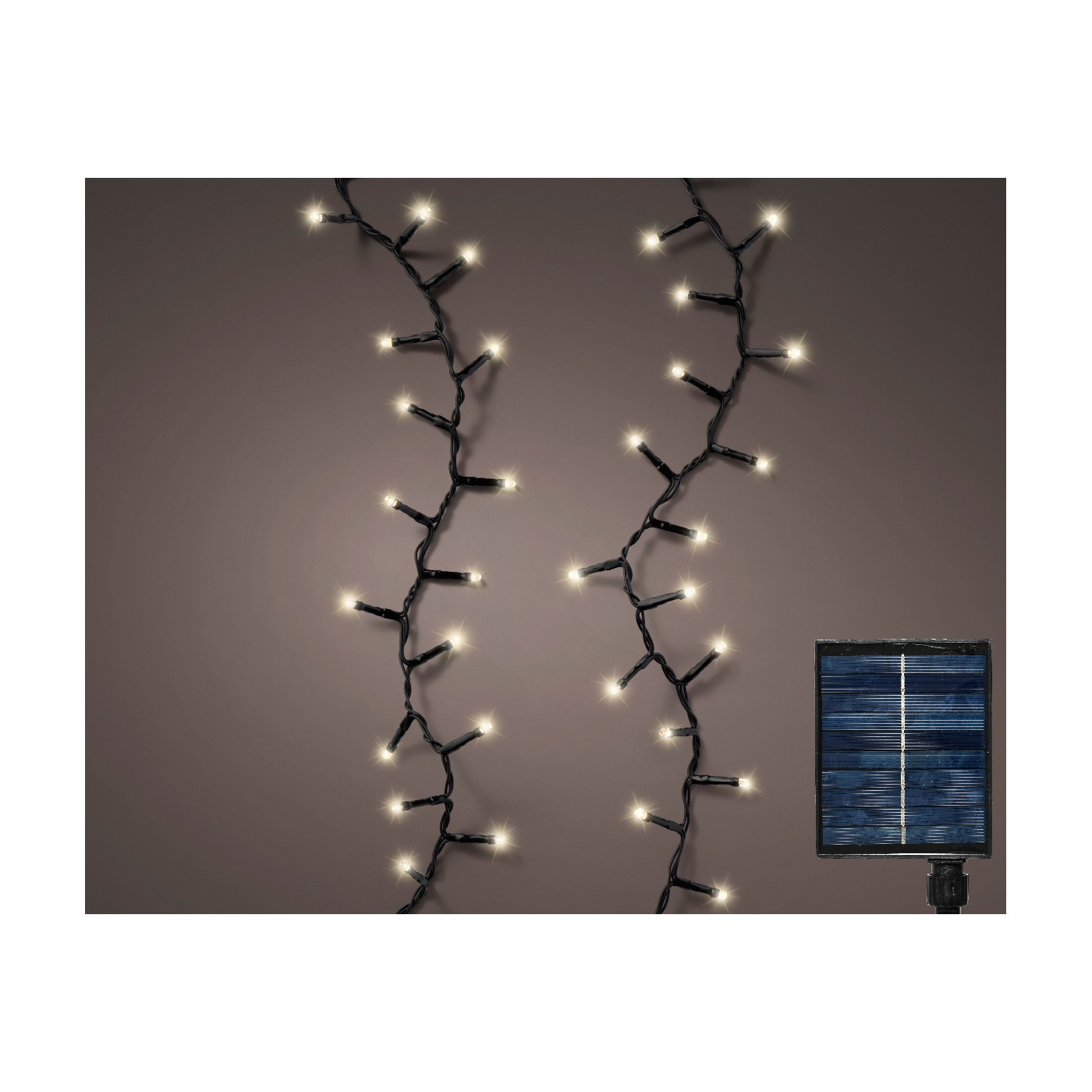 Luci Solari Compact Light nero/bianco caldo 2250cm 8Funz OUT