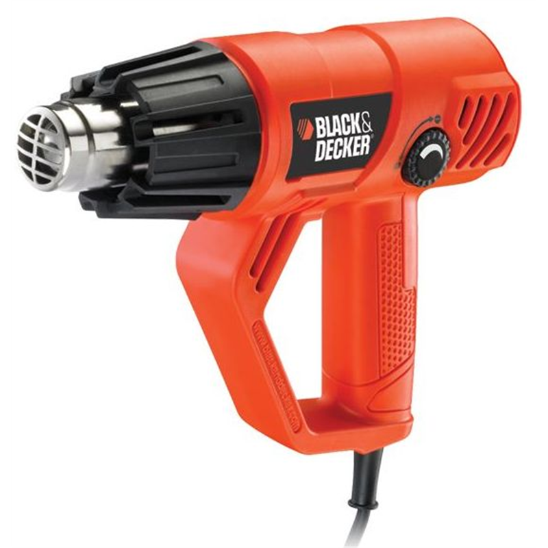 Black &amp; Decker KX2001K pistola termica Pistola ad aria calda 500 l/min 600 C 2000 W Nero, Arancione