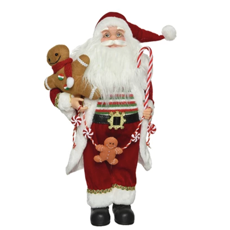 Image of Babbo Natale con pan di zenzero e bastoncini H 30