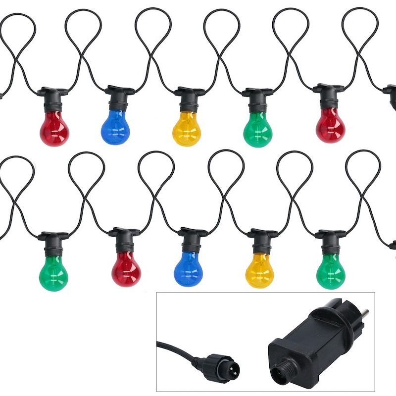 Catena 10 LED E27 Multicolor 24V 220V 5 metri