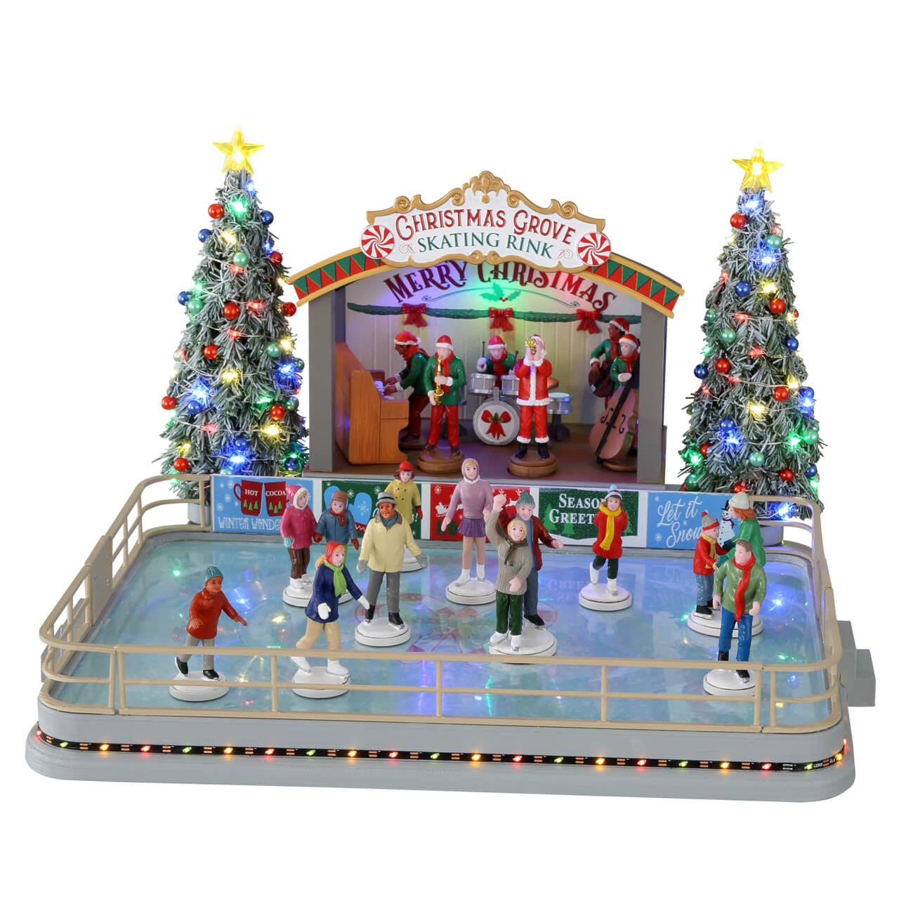 Image of Lemax Christmas Grove Skating Rink - Pista Di Pattinaggio Di Christmas Grove Gioco invernale decorazione per villaggio Natale