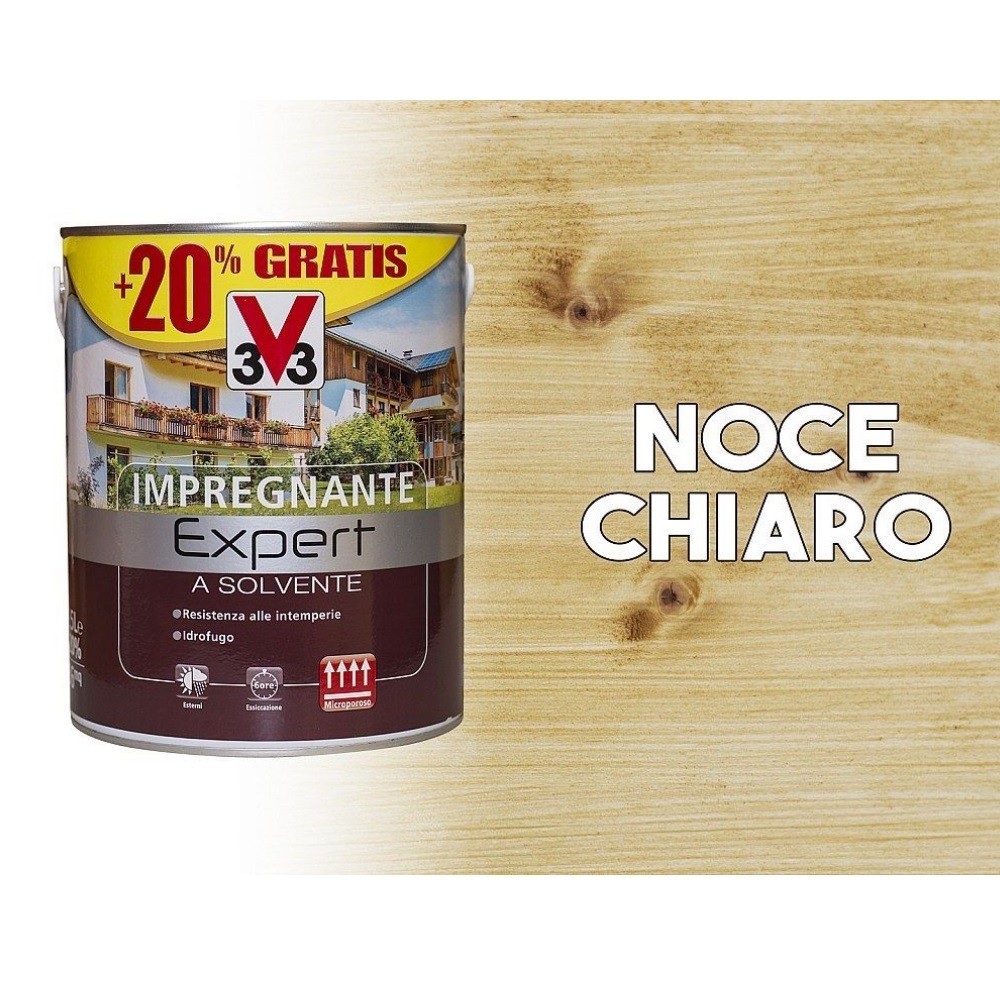 Image of Impregnante a solvente protettivo per legno Expert noce chiaro 3 litri