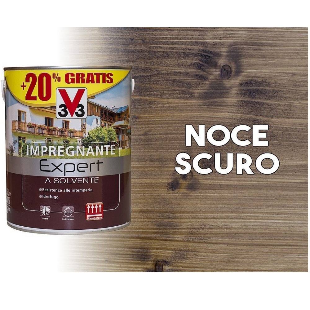 Image of Impregnante a solvente protettivo per legno Expert noce scuro 3 litri