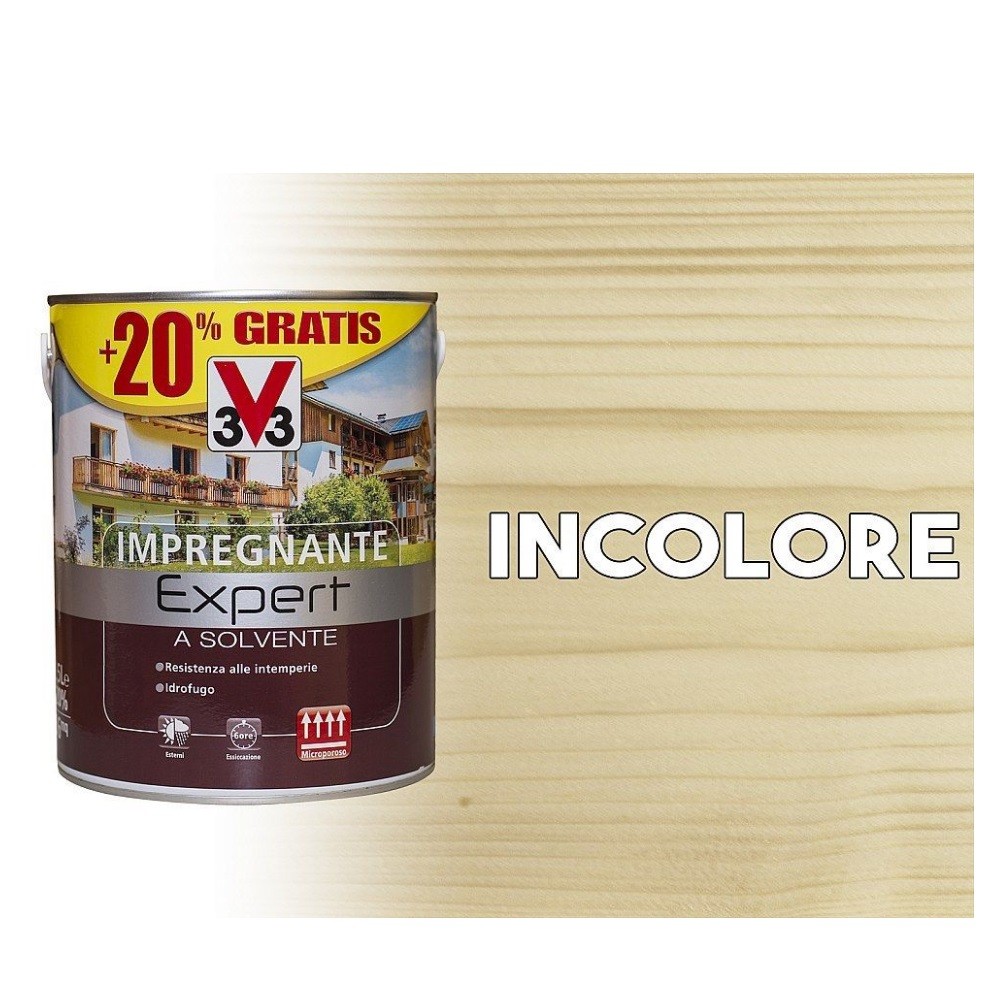 Image of Impregnante a solvente protettivo per legno Expert incolore 3 litri