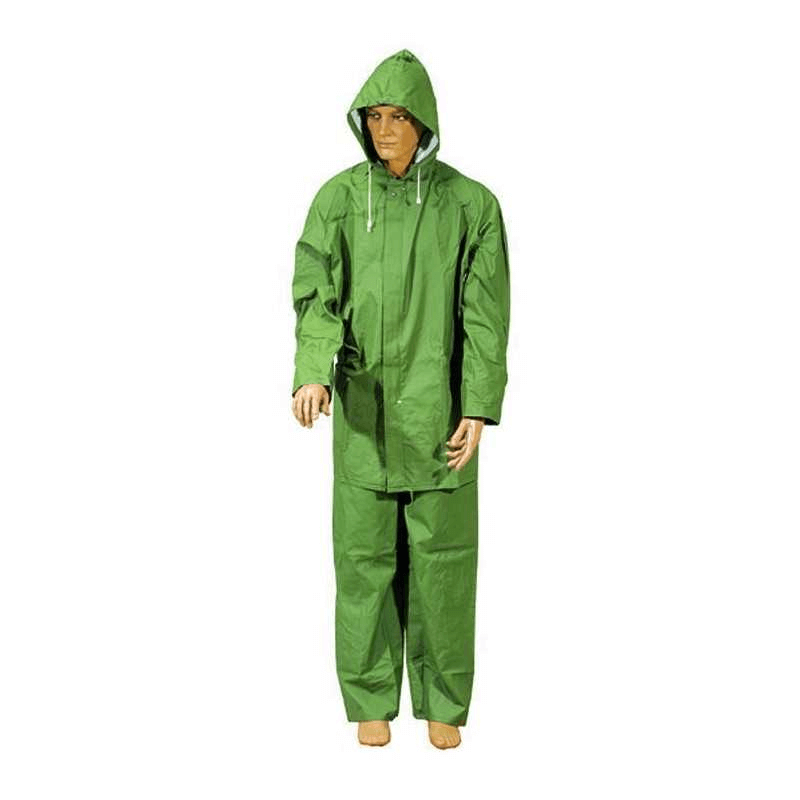 Image of Impermeabile Giacca/Pantaloni Pvc Telati Verde Taglia Xxl