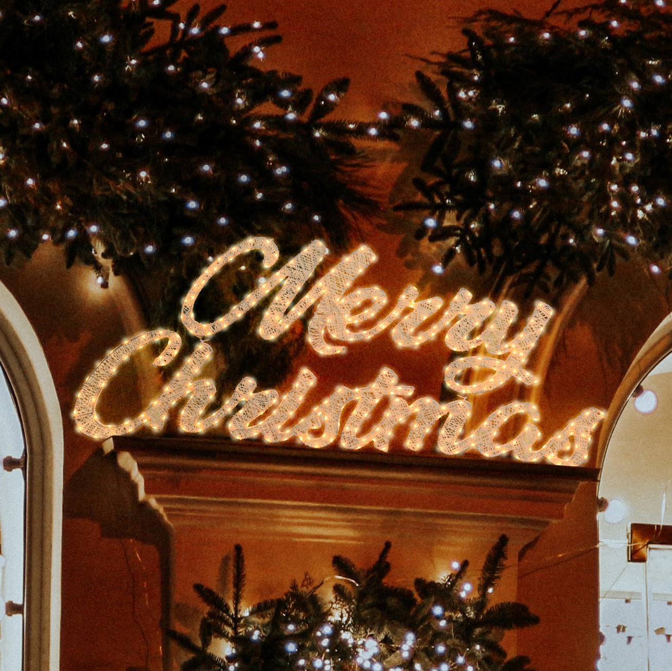 MERRY CHRISTMAS 3D 145xH45cm 320 Pixel MicroLED Serie LHC Luci di Natale