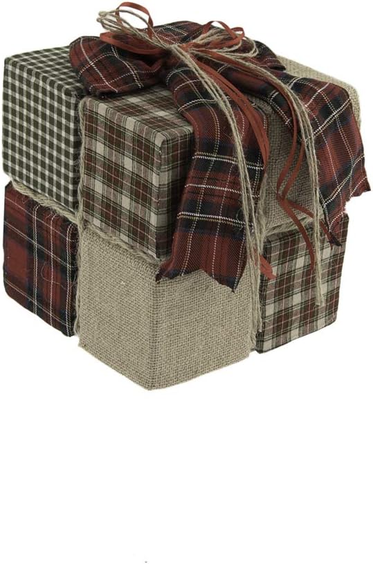 Image of Pacco doni tessuto patchwork 28x28x30 cm