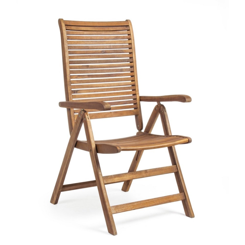 Image of Poltrona 5-posizioni con braccioli in legno stile classico Iperbriko cod009