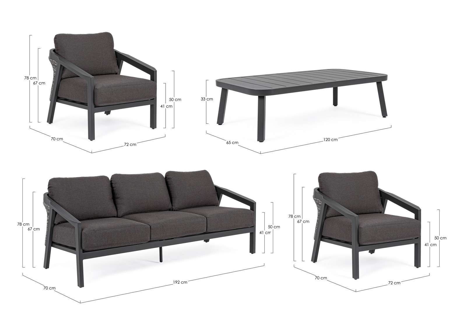 Image of Set salotto giardino Cordova antracite