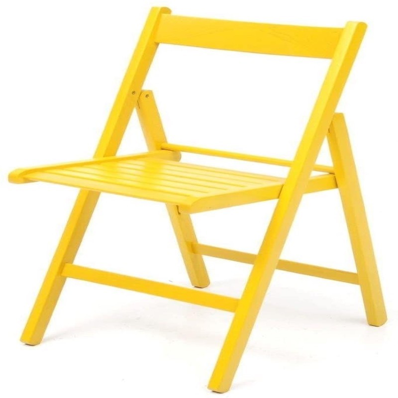 Image of Sedia pieghevole in legno di faggio giallo