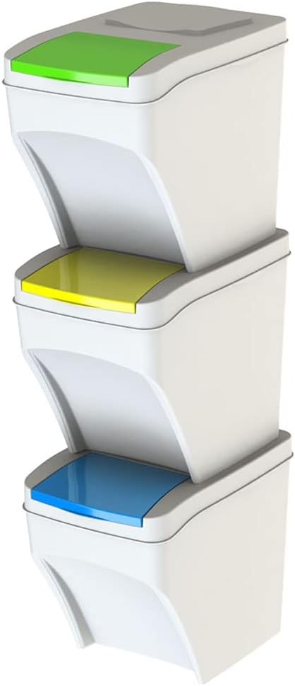 Image of Set 3 pattumiere stack 25l fusto bi