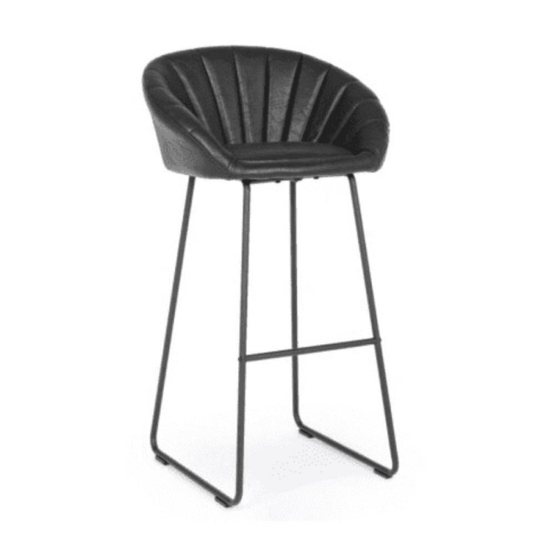 Image of Sgabello bar in ecopelle vintage nero Jacky Bizzotto