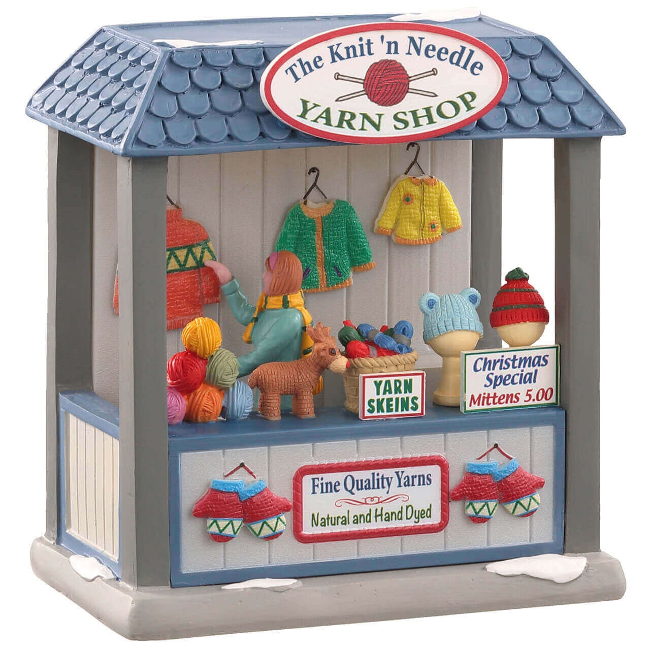 Image of Lemax The Knit &#39;N Needle Yarn Shop - Il Negozio Di Filati &quot;The Knit &#39;N Needle&quot; Gioco invernale decorazione per villaggio Natale