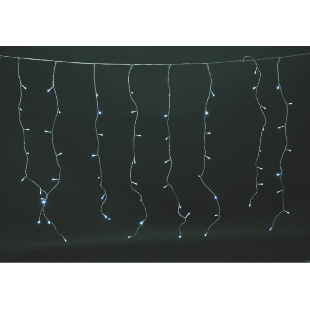 Tenda luminosa colore bianco 288 luci effetto pioggia 8 funzioni per esterno 6 x 1 metro Euronatale