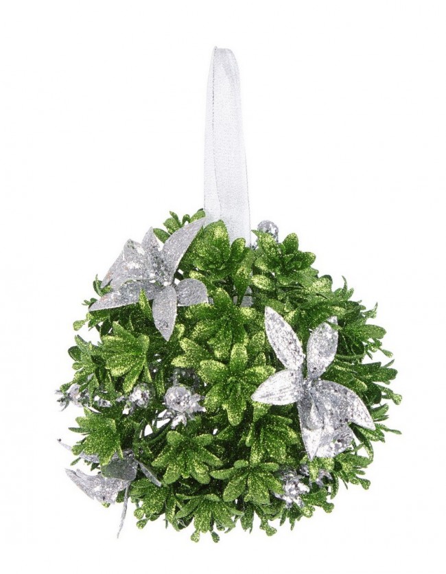 Image of 12x Decorazione Sferica Bethany Argento D150