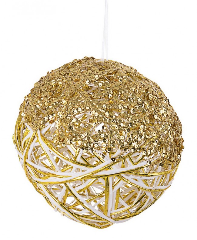 Image of 12x Decorazione Sferica Glittery Bia