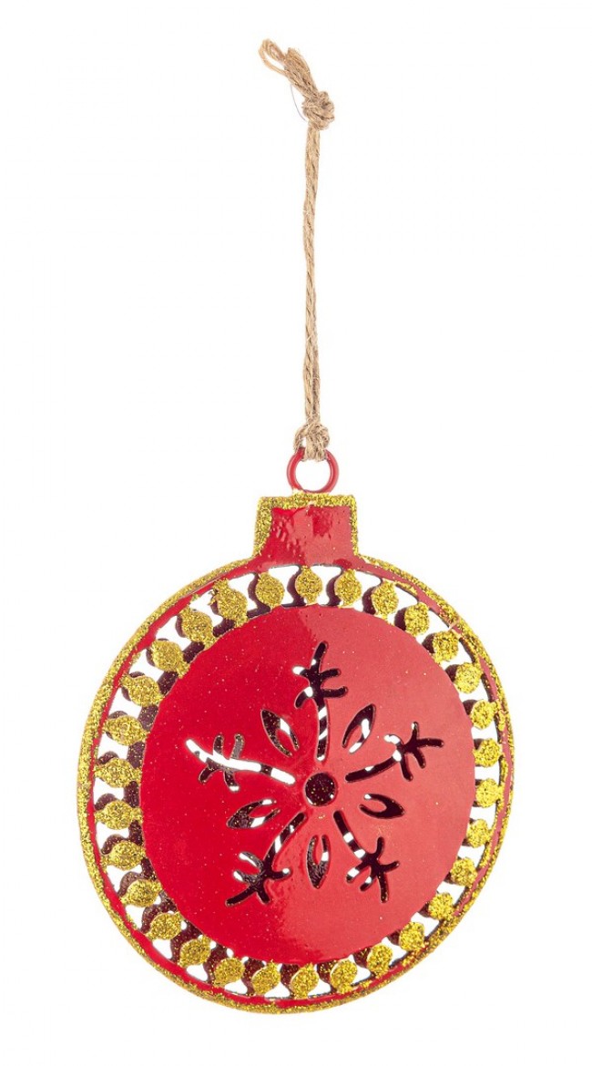 Image of 12x Pendaglio Flaky Sfera Rosso