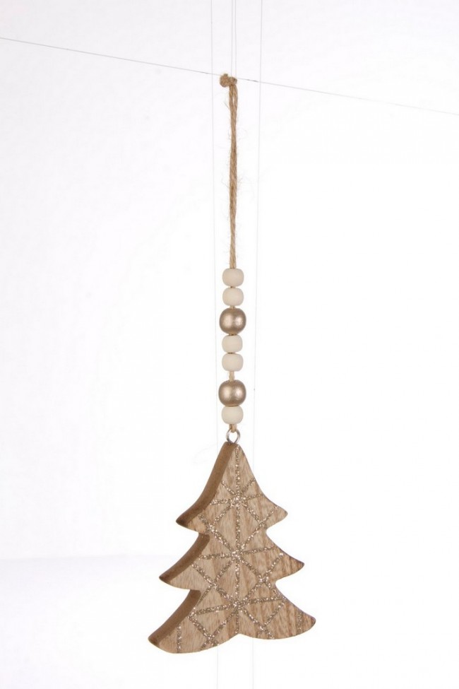 Image of 12x Pendaglio Glitter Pino Champagne
