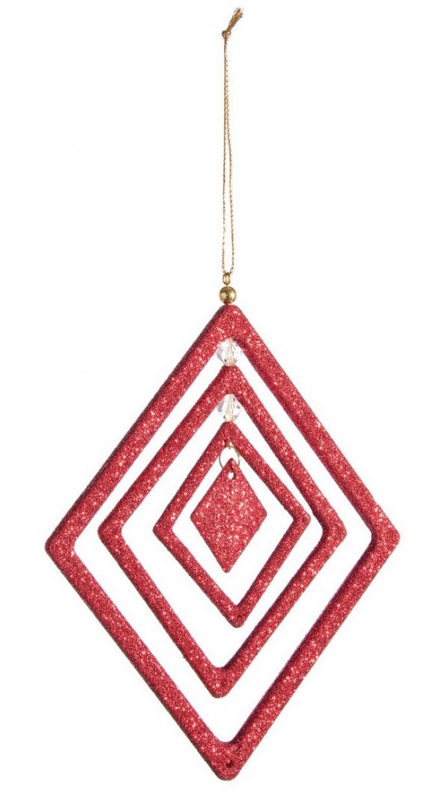 Image of 12x Pendaglio Moda Rombo Rosso