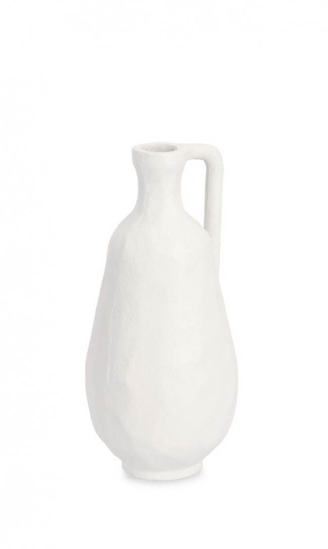 Image of 2x Bottiglia decorativa bianca D.10x23h in metallo
