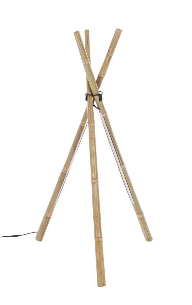 2x Lampada treppiede bamboo 51x47x109h