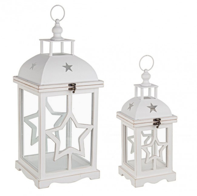Image of 2x Set2 Lanterna Isa Legno Bianco C