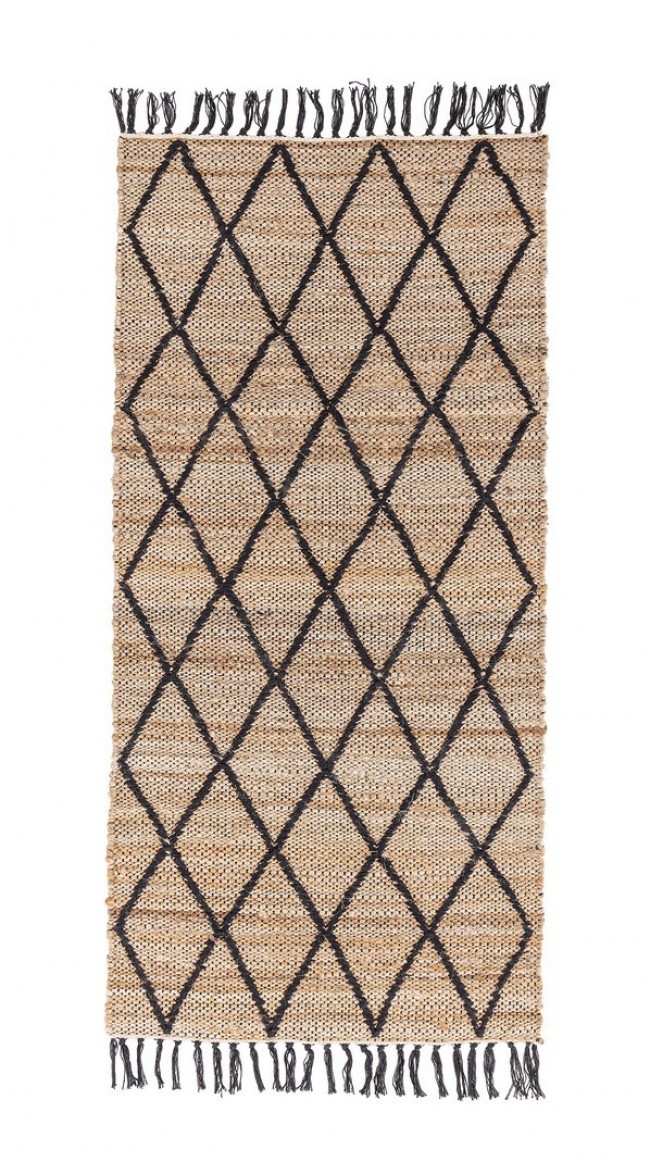 2x Tappeto naturale nero 70x140 cm