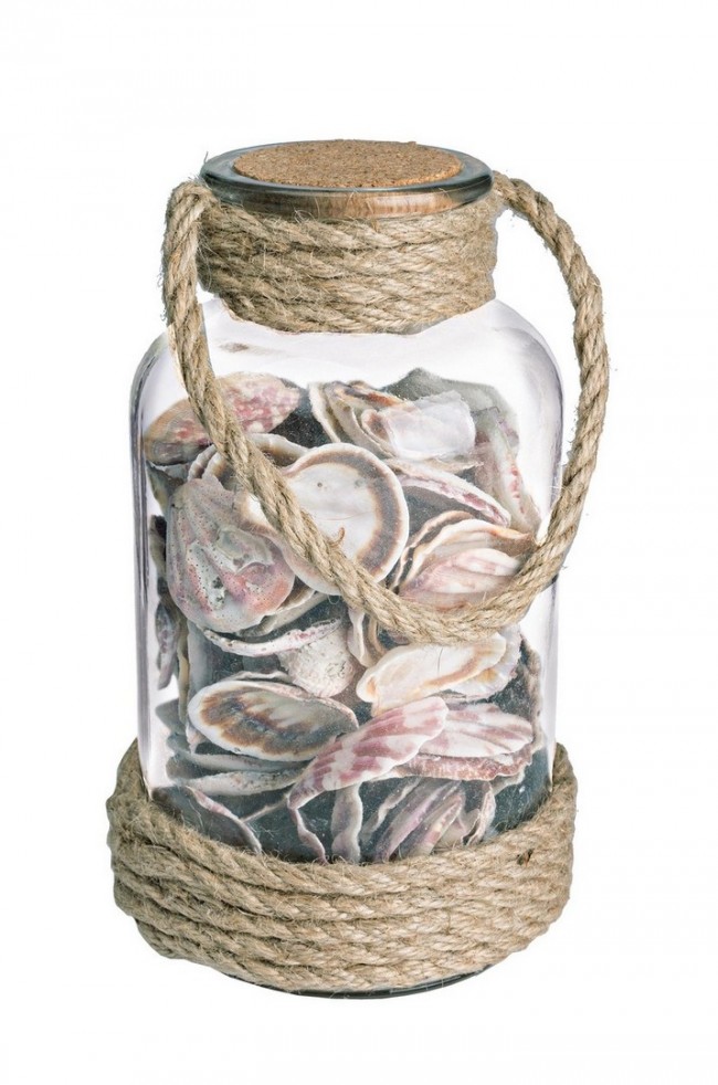 Image of 4x Bottiglia conchiglie rope D.10x19.5h