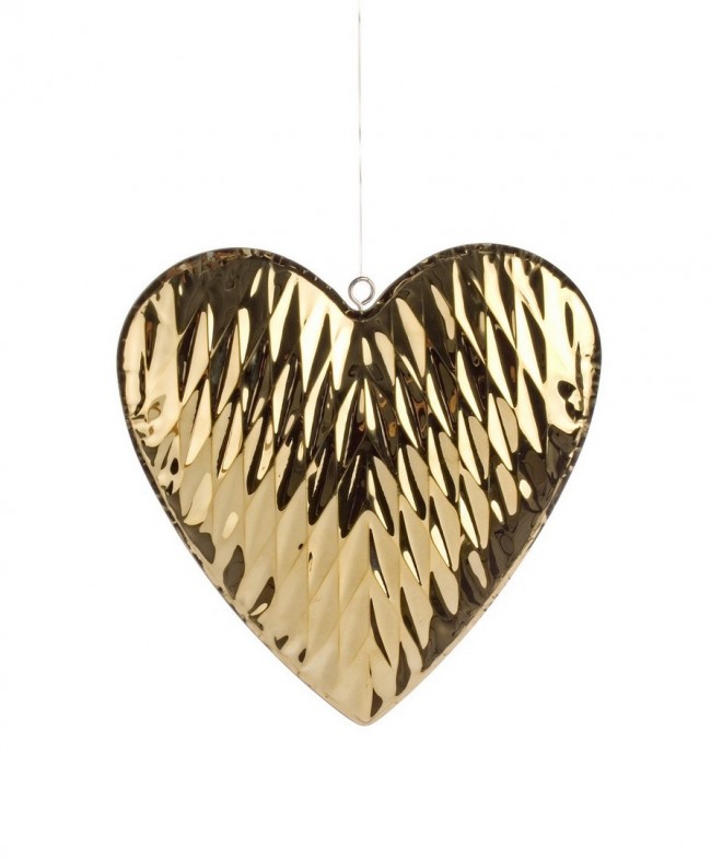 Image of 6x Pendaglio Placcato Cuore Oro M